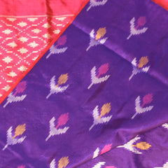 pochampally pure silk purple saree with jari border