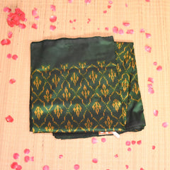 pochampally pure silk bottle green saree