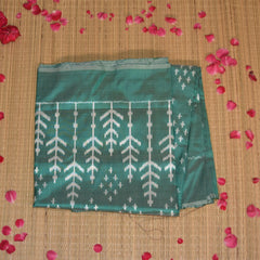 pochampally pure silk redium green saree