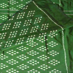 pochampally pure silk leaf green saree