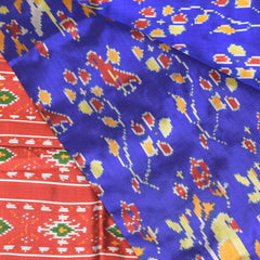 pochampally pure silk royal blue saree with jari border