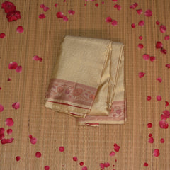 pure kanchi silk cream saree with meenakari work