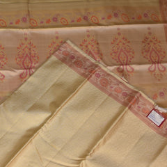 pure kanchi silk cream saree with meenakari work