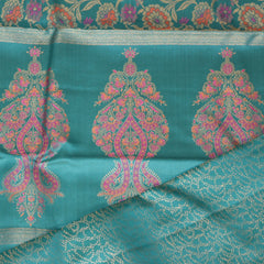 pure kanchi silk sea green saree with meenakari work