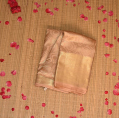 pure kanchivaram silk cream saree with big jari boarder