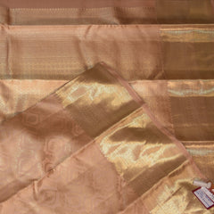 pure kanchivaram silk cream saree with big jari boarder