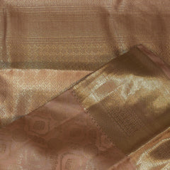 pure kanchivaram silk cream saree with big jari boarder