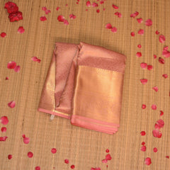 pure kanchivaram silk baby pink saree with full jari