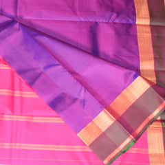pure kanchi silk royal purple saree with jap jari boarder