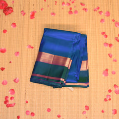 pure kanchi silk blue  saree with jap jari boarder