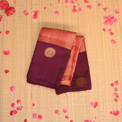 pure kanchivaram silk red checks saree with wine boarder