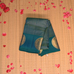 pure kanchivaram silk rama green saree with jari boarder