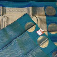 pure kanchivaram silk rama green saree with jari boarder