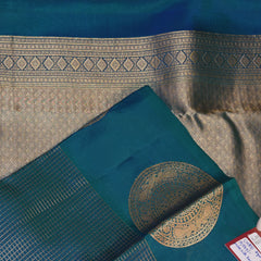 pure kanchivaram silk rama green saree with jari boarder