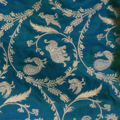 Banarasi Shot Green Saree With Jari Boarder with Blouse