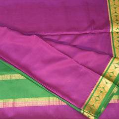 Mysore pure crepe  silk deep wine saree with jari border