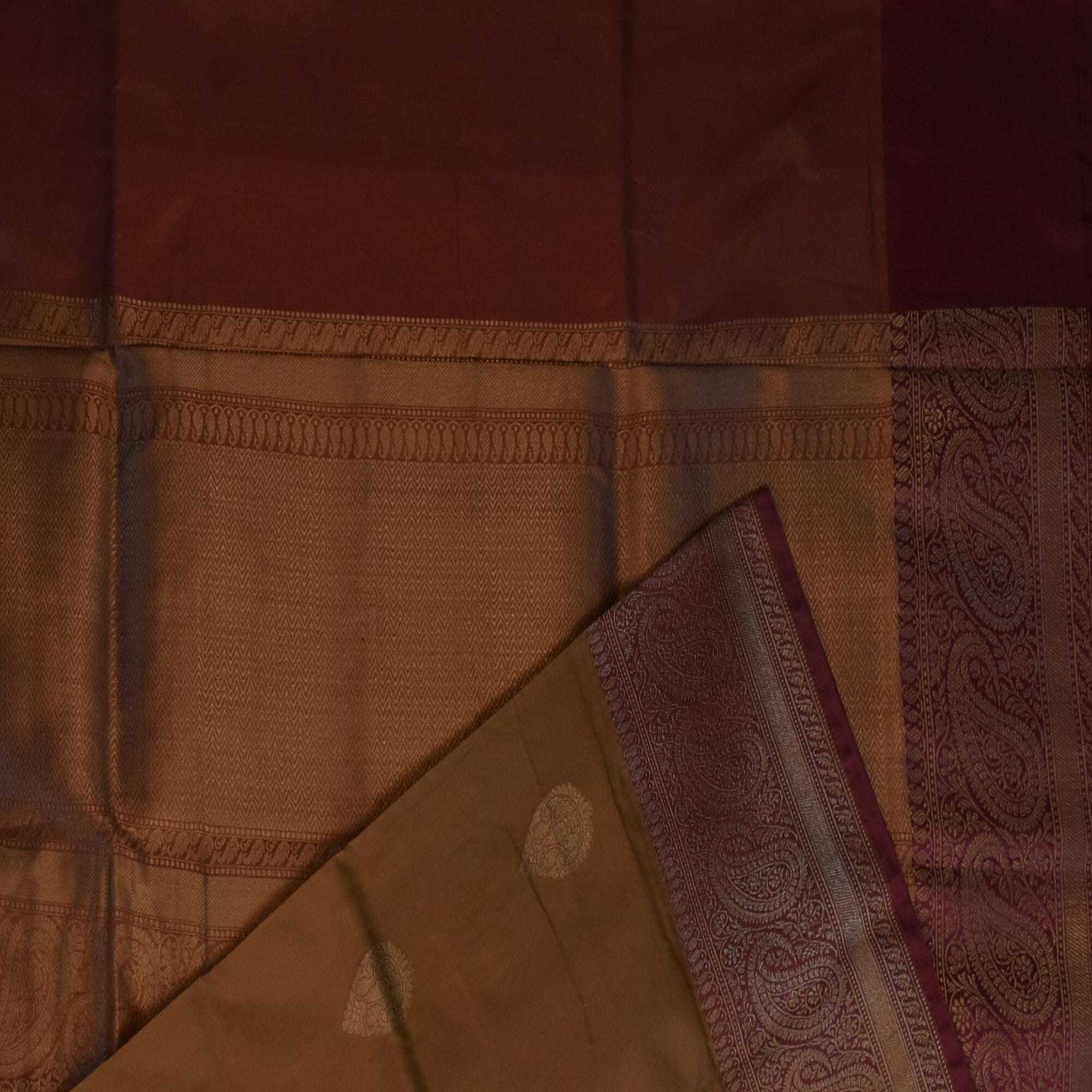 Benarasi pure kathan silk beige saree with pink boarder  jari work