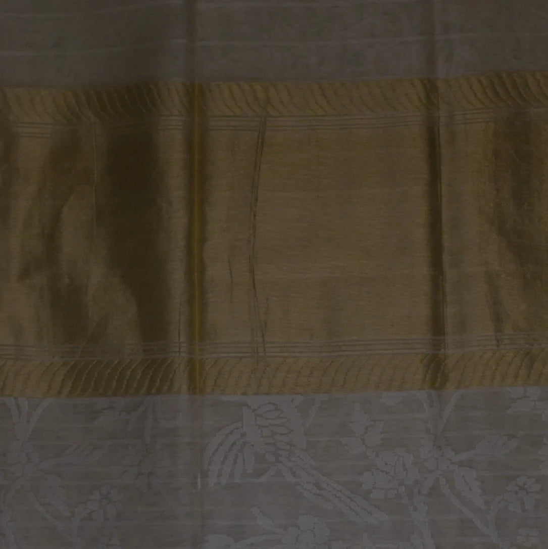 Banarasi Pure White Gold Net Boarder with Blouse