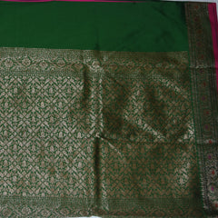 4395 art silk benarasi green saree with jari boarder