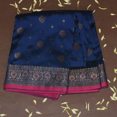 4396 Art silk benarasi blue saree with jari work