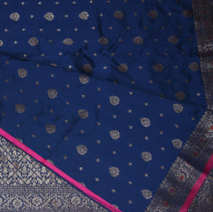 4396 Art silk benarasi blue saree with jari work