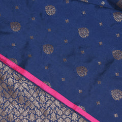 4396 Art silk benarasi blue saree with jari work