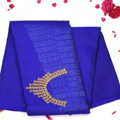 Kanchipuram Silk Royal Blue Saree with Blouse