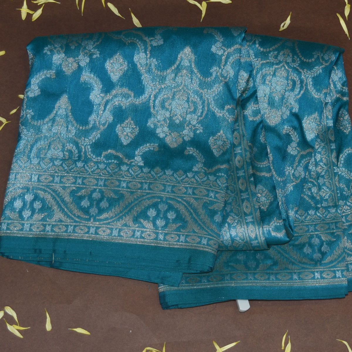 4400 Art silk benarasi peacock blue saree with jari work