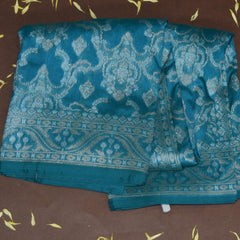 4400 Art silk benarasi peacock blue saree with jari work