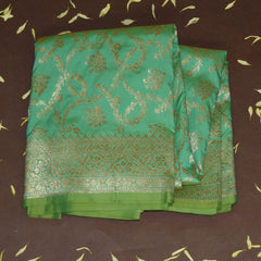 4401 Art silk benarasi sea green saree with jari work