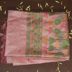 4404 semi tussur rose gold saree
