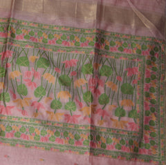 4404 semi tussur rose gold saree