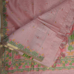4404 semi tussur rose gold saree