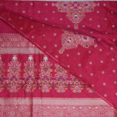 4408 Art silk benarasi rani pink saree with jari work