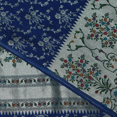 4409 Art silk benarasi blue saree with paithani boarder
