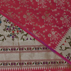 4410 Art silk saree dueltone pink saree with paithani boarder