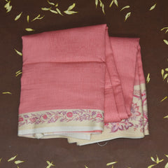 4413 pure tussur light orange saree with printed boarder