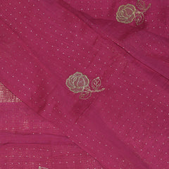 4414 pure tussur magenta pink saree with jari motifs