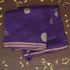 4415 pure tussur purple saree with jari motif