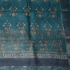 4412 pure tussur chocolate brown saree with jari boarder