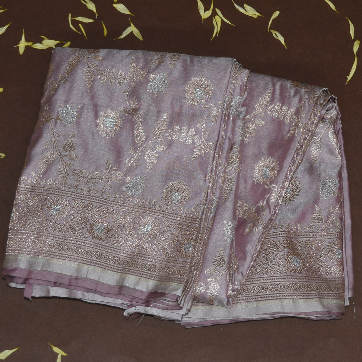 4430 Art silk benarasi dusky pink saree with full jari