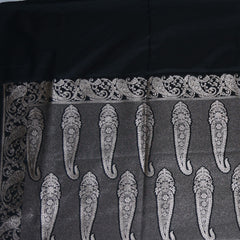 4432 Art silk benarasi black saree with jari