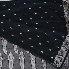 4432 Art silk benarasi black saree with jari