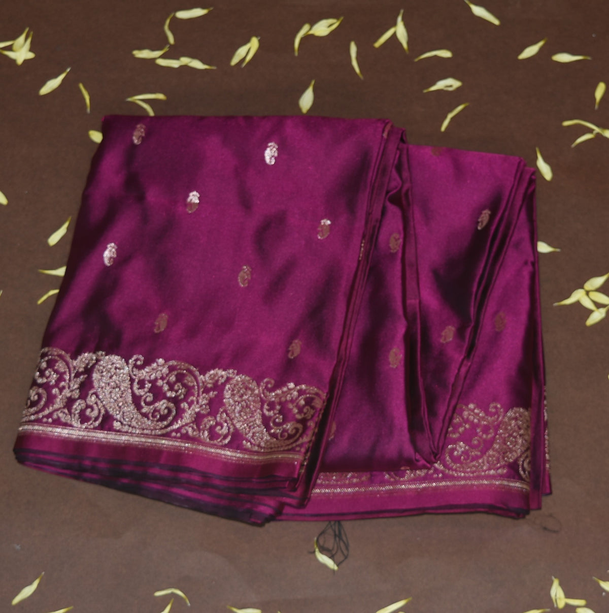 4433 Art silk benarasi grape wine saree with jari