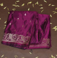 4433 Art silk benarasi grape wine saree with jari