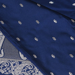 4434 Art silk benarasi Navy blue saree with  jari
