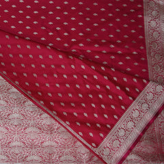 4436 Art silk benarasi pink saree with jari boarder