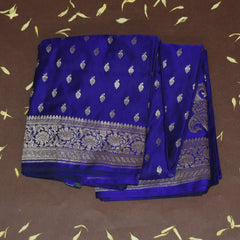 4437 Art silk benarasi dark blue saree with jari
