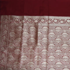 4439 Art silk benarasi maroon saree with jari boarder