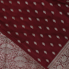 4439 Art silk benarasi maroon saree with jari boarder